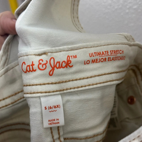 Cat & Jack Girls Beige Overall Shorts Ultimate Stretch Size S (6/6x). - Picture 9 of 10